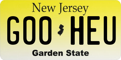 NJ license plate G00HEU