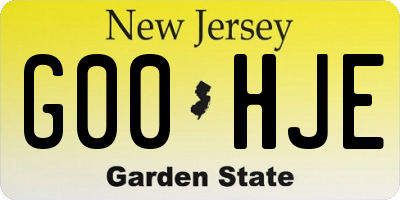 NJ license plate G00HJE
