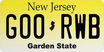 NJ license plate G00RWB