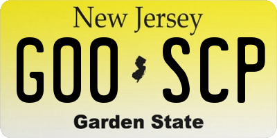NJ license plate G00SCP