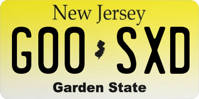 NJ license plate G00SXD