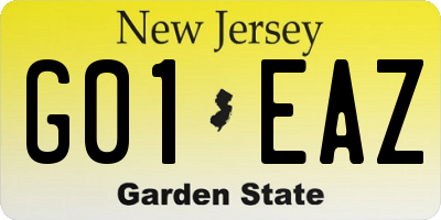 NJ license plate G01EAZ