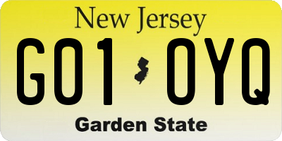 NJ license plate G01OYQ