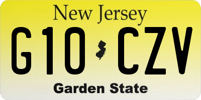 NJ license plate G10CZV