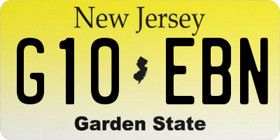 NJ license plate G10EBN