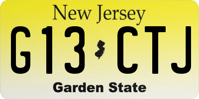 NJ license plate G13CTJ