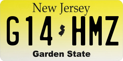 NJ license plate G14HMZ