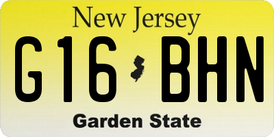 NJ license plate G16BHN