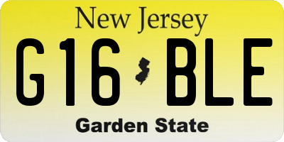 NJ license plate G16BLE