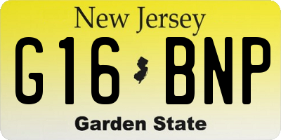 NJ license plate G16BNP