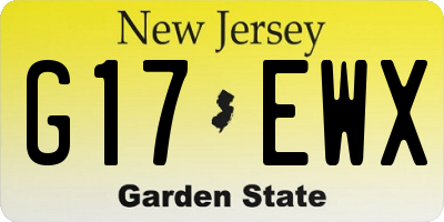 NJ license plate G17EWX