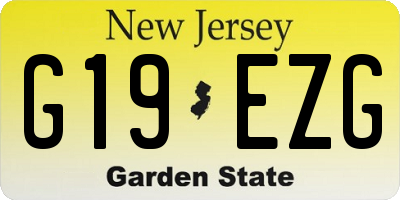 NJ license plate G19EZG