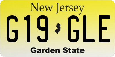 NJ license plate G19GLE