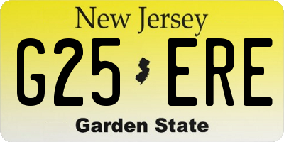 NJ license plate G25ERE