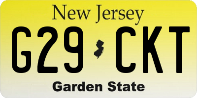 NJ license plate G29CKT