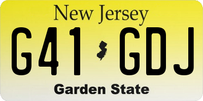 NJ license plate G41GDJ