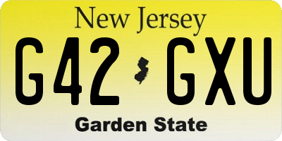 NJ license plate G42GXU