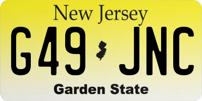 NJ license plate G49JNC