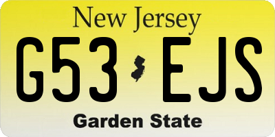 NJ license plate G53EJS