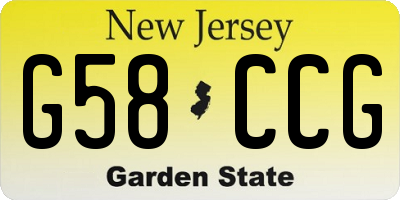 NJ license plate G58CCG