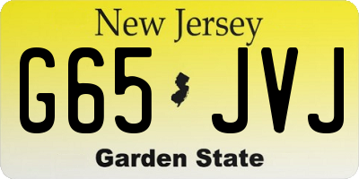 NJ license plate G65JVJ