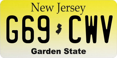 NJ license plate G69CWV