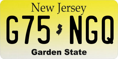 NJ license plate G75NGQ