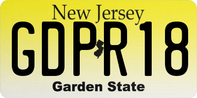 NJ license plate GDPR18