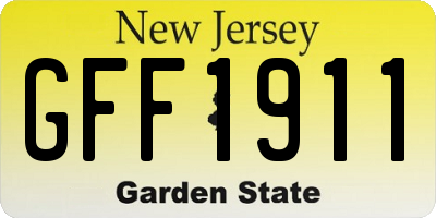 NJ license plate GFF1911