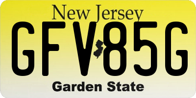 NJ license plate GFV85G