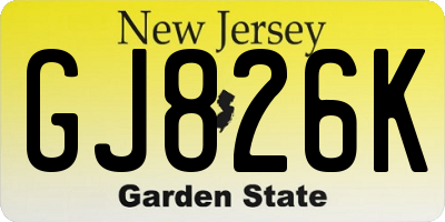 NJ license plate GJ826K