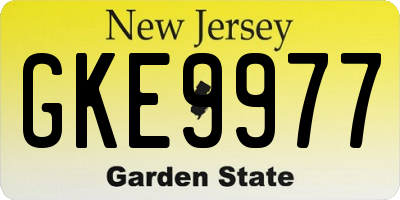 NJ license plate GKE9977