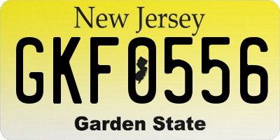NJ license plate GKF0556