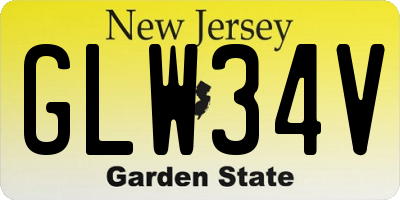 NJ license plate GLW34V