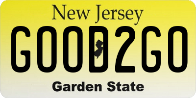 NJ license plate GOOD2GO