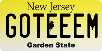 NJ license plate GOTEEEM