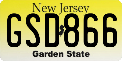 NJ license plate GSD866