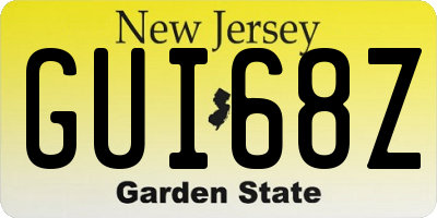 NJ license plate GUI68Z