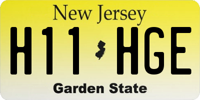NJ license plate H11HGE