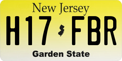 NJ license plate H17FBR