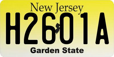 NJ license plate H2601A