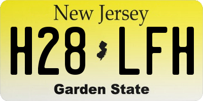 NJ license plate H28LFH