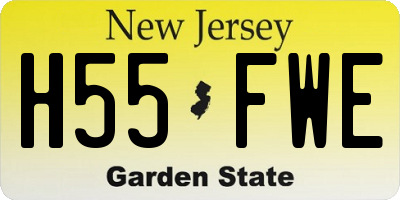 NJ license plate H55FWE