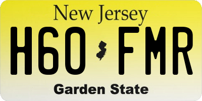 NJ license plate H60FMR