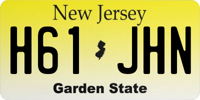 NJ license plate H61JHN