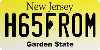 NJ license plate H65FROM