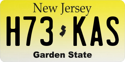 NJ license plate H73KAS