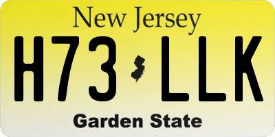 NJ license plate H73LLK
