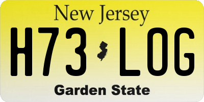 NJ license plate H73LOG