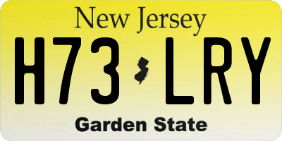 NJ license plate H73LRY